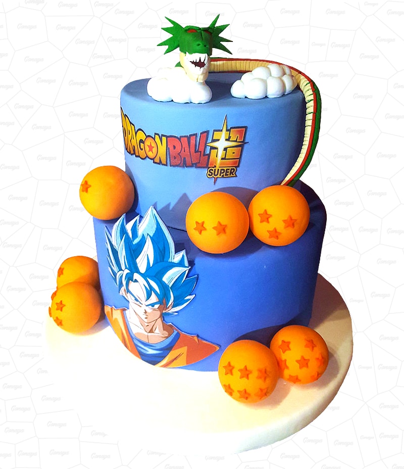 Torta de Dragon Ball Super - Goku Blue - GONAYA ANTOJOS